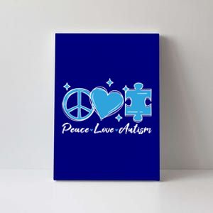 Peace Love Autism Gift Autism Awareness Quote Proud Autistic Gift Canvas