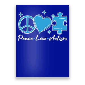 Peace Love Autism Gift Autism Awareness Quote Proud Autistic Gift Poster