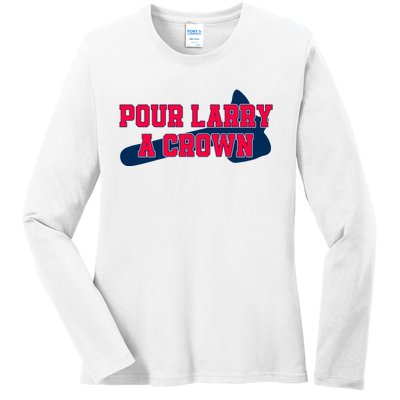 Pour Larry A Crown Atlanta Baseball Ladies Long Sleeve Shirt