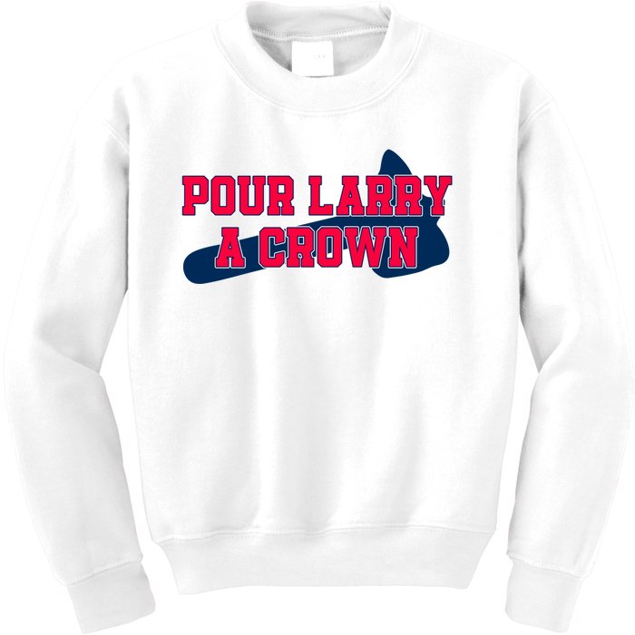 Pour Larry A Crown Atlanta Baseball Kids Sweatshirt