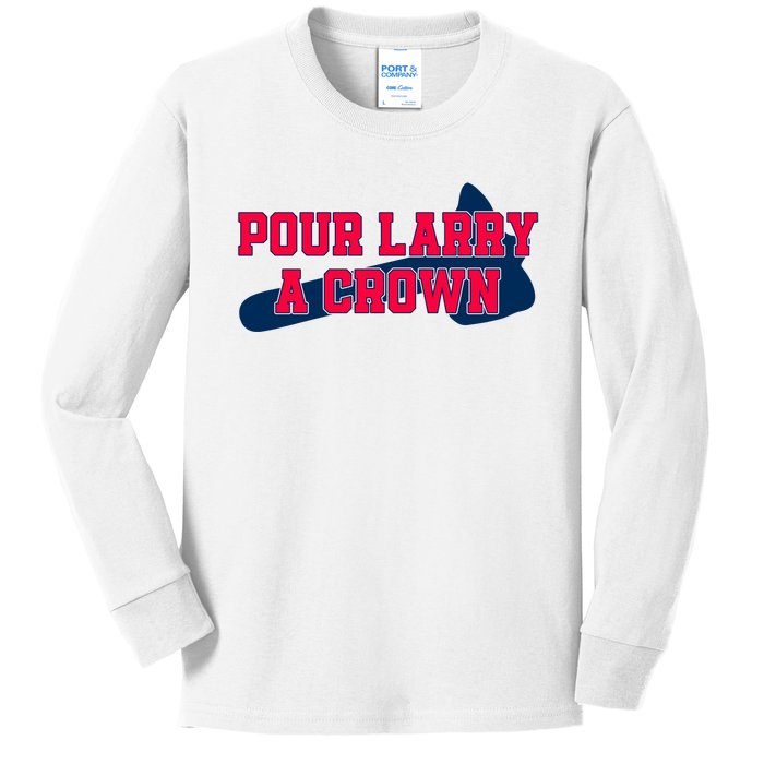 Pour Larry A Crown Atlanta Baseball Kids Long Sleeve Shirt