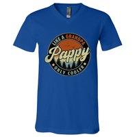 Pappy Like A Grandpa Only Cooler Vintage Retro Fathers Day V-Neck T-Shirt