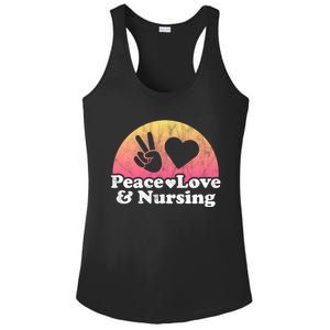 Peace Love And Nursing Nurse Gift Ladies PosiCharge Competitor Racerback Tank