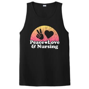 Peace Love And Nursing Nurse Gift PosiCharge Competitor Tank