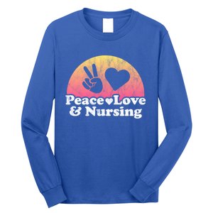 Peace Love And Nursing Nurse Gift Long Sleeve Shirt