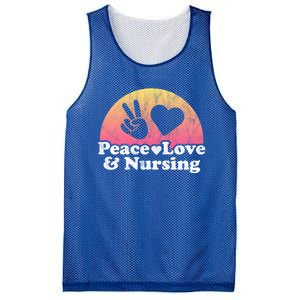 Peace Love And Nursing Nurse Gift Mesh Reversible Basketball Jersey Tank