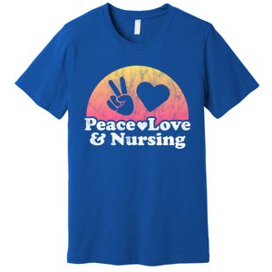 Peace Love And Nursing Nurse Gift Premium T-Shirt