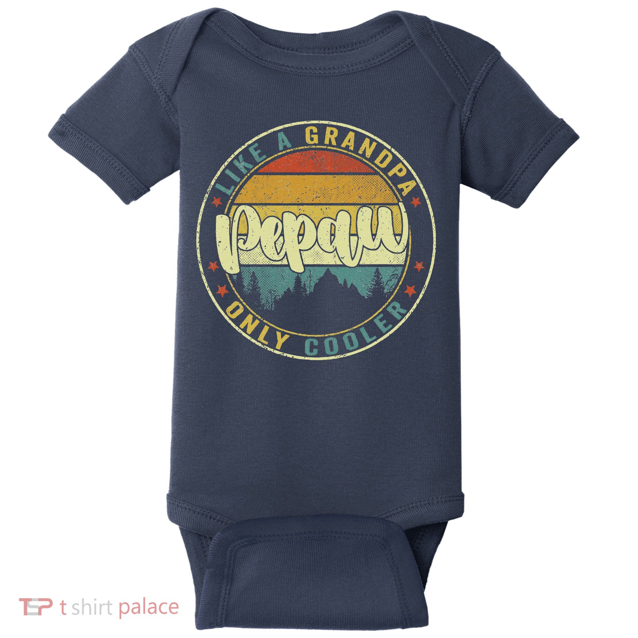 Pepaw Like A Grandpa Only Cooler Funny Dad Pepaw Fathers Day Baby Bodysuit