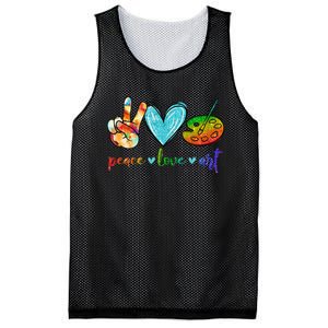 Peace Love Art Painting Palette Cute Art Teacher Gifts Mesh Reversible Basketball Jersey Tank