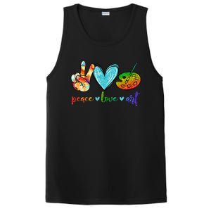 Peace Love Art Painting Palette Cute Art Teacher Gifts PosiCharge Competitor Tank