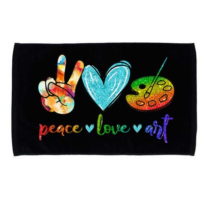 Peace Love Art Painting Palette Cute Art Teacher Gifts Microfiber Hand Towel