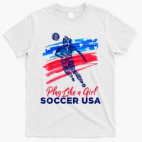 Play Like A Girl USA Soccer Team USA Womens Football T-Shirt