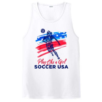 Play Like A Girl USA Soccer Team USA Womens Football PosiCharge Competitor Tank