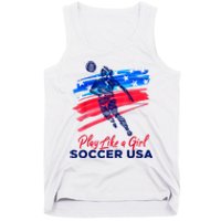 Play Like A Girl USA Soccer Team USA Womens Football Tank Top