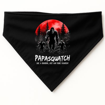 Papasquatch Like A Grandpa Just Way More Squatchy Funny Papa USA-Made Doggie Bandana