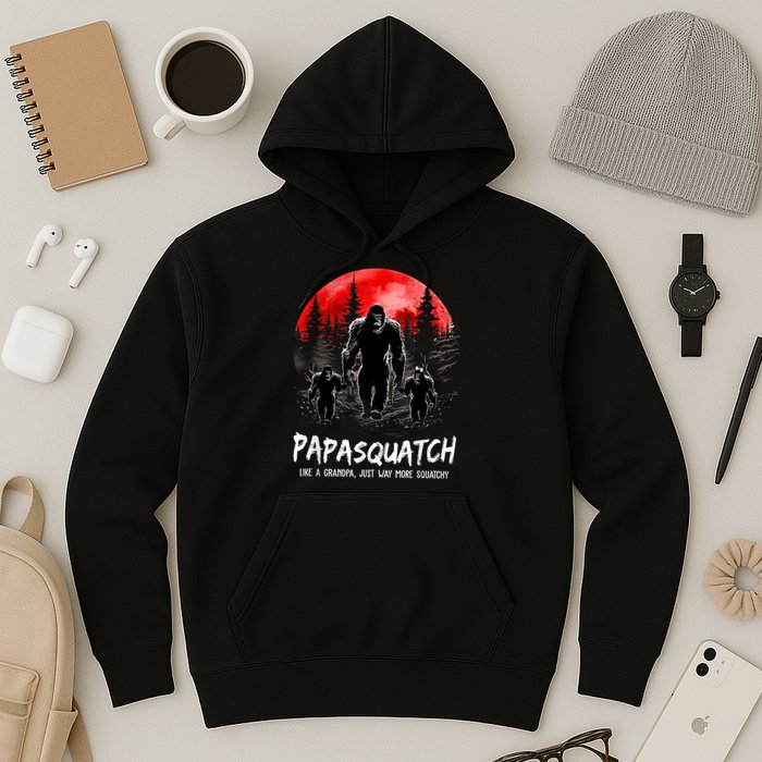 Papasquatch Like A Grandpa Just Way More Squatchy Funny Papa Hoodie
