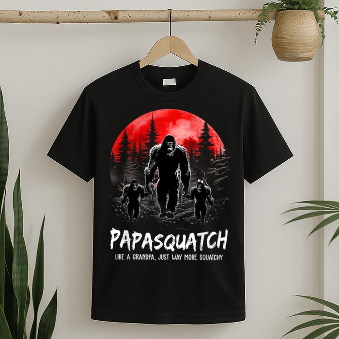 Papasquatch Like A Grandpa Just Way More Squatchy Funny Papa T-Shirt