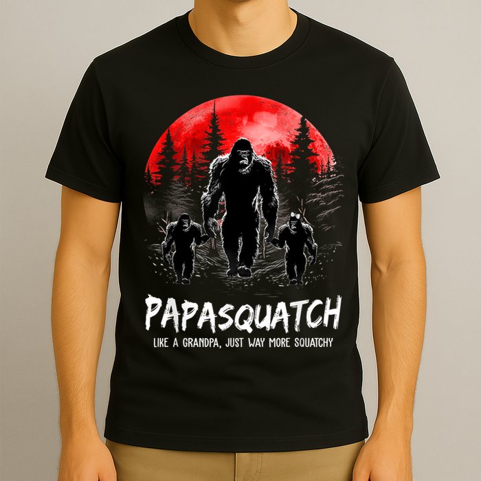 Papasquatch Like A Grandpa Just Way More Squatchy Funny Papa T-Shirt