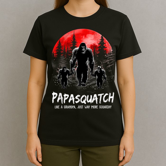 Papasquatch Like A Grandpa Just Way More Squatchy Funny Papa T-Shirt