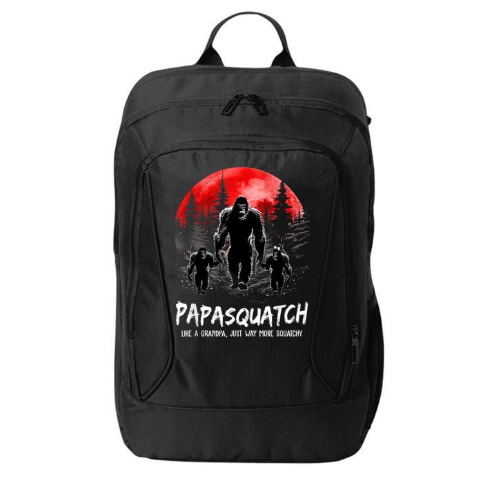 Papasquatch Like A Grandpa Just Way More Squatchy Funny Papa City Backpack