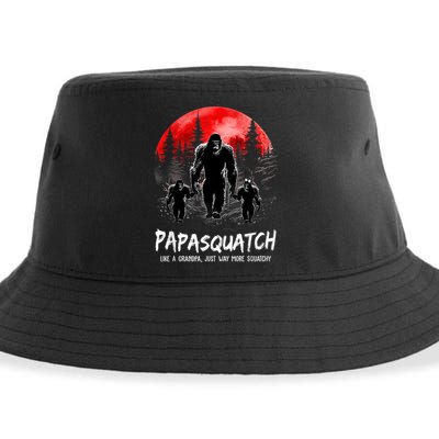 Papasquatch Like A Grandpa Just Way More Squatchy Funny Papa Sustainable Bucket Hat