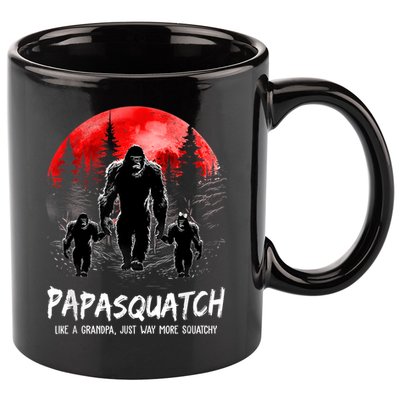 Papasquatch Like A Grandpa Just Way More Squatchy Funny Papa 11oz C Handle Ceramic Mug