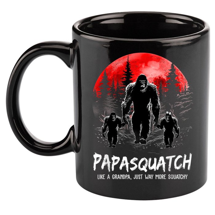 Papasquatch Like A Grandpa Just Way More Squatchy Funny Papa 11oz C Handle Ceramic Mug