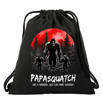 Papasquatch Like A Grandpa Just Way More Squatchy Funny Papa Drawstring Bag