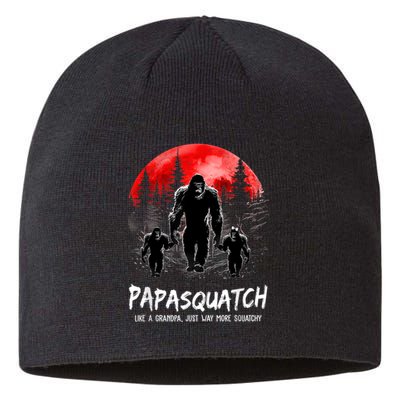 Papasquatch Like A Grandpa Just Way More Squatchy Funny Papa Sustainable Beanie