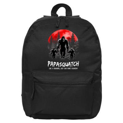 Papasquatch Like A Grandpa Just Way More Squatchy Funny Papa 16 in Basic Backpack