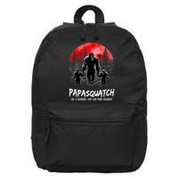 Papasquatch Like A Grandpa Just Way More Squatchy Funny Papa 16 in Basic Backpack