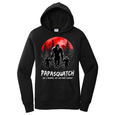 Papasquatch Like A Grandpa Just Way More Squatchy Funny Papa Women's Pullover Hoodie