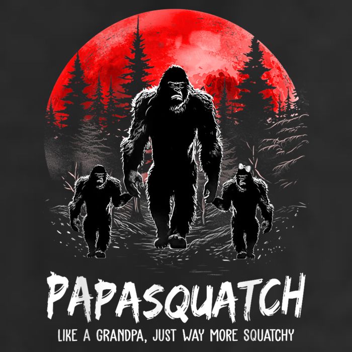 Papasquatch Like A Grandpa Just Way More Squatchy Funny Papa Crop Fleece Hoodie