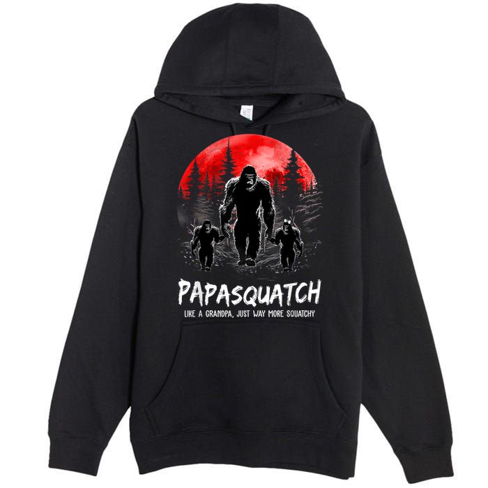 Papasquatch Like A Grandpa Just Way More Squatchy Funny Papa Premium Pullover Hoodie