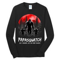 Papasquatch Like A Grandpa Just Way More Squatchy Funny Papa Tall Long Sleeve T-Shirt