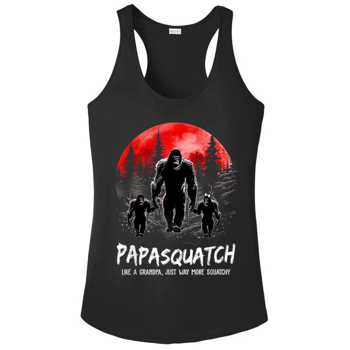 Papasquatch Like A Grandpa Just Way More Squatchy Funny Papa Ladies PosiCharge Competitor Racerback Tank