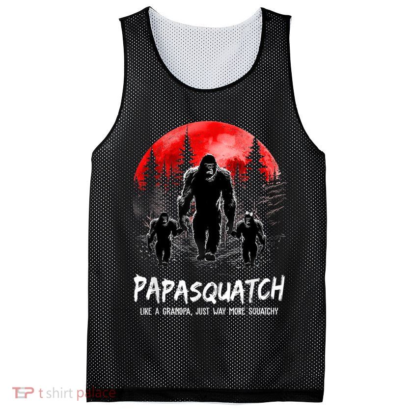 Papasquatch Like A Grandpa Just Way More Squatchy Funny Papa Mesh Reversible Basketball Jersey Tank
