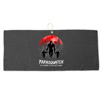 Papasquatch Like A Grandpa Just Way More Squatchy Funny Papa Large Microfiber Waffle Golf Towel