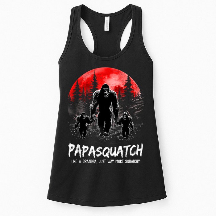 Papasquatch Like A Grandpa Just Way More Squatchy Funny Papa Womens Tank Top