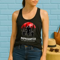 Papasquatch Like A Grandpa Just Way More Squatchy Funny Papa Womens Tank Top