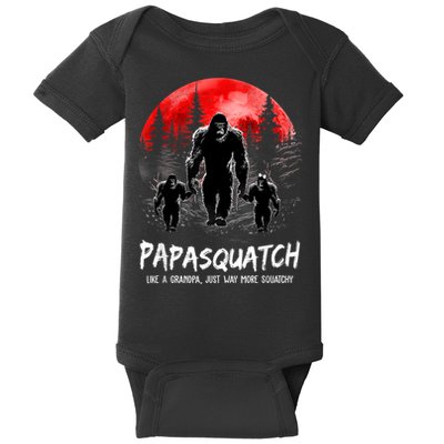 Papasquatch Like A Grandpa Just Way More Squatchy Funny Papa Baby Bodysuit