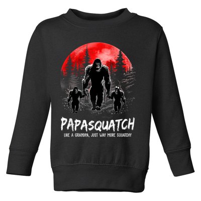Papasquatch Like A Grandpa Just Way More Squatchy Funny Papa Toddler Sweatshirt