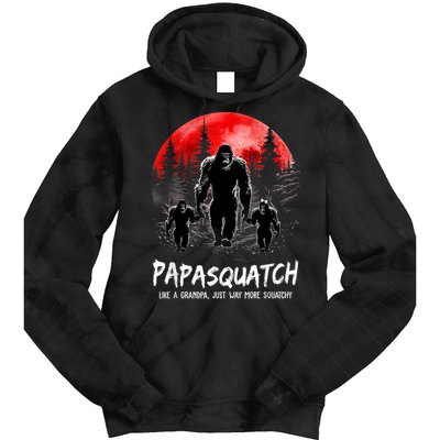 Papasquatch Like A Grandpa Just Way More Squatchy Funny Papa Tie Dye Hoodie