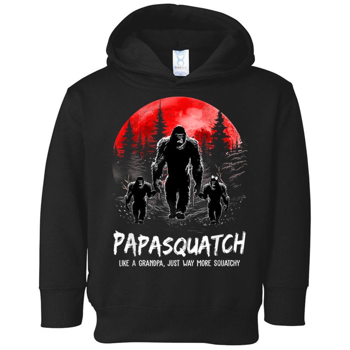 Papasquatch Like A Grandpa Just Way More Squatchy Funny Papa Toddler Hoodie