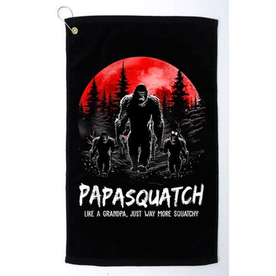 Papasquatch Like A Grandpa Just Way More Squatchy Funny Papa Golf Towel