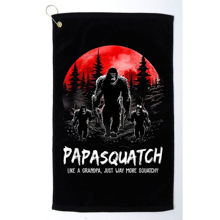 Papasquatch Like A Grandpa Just Way More Squatchy Funny Papa Golf Towel