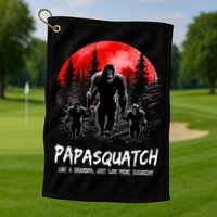 Papasquatch Like A Grandpa Just Way More Squatchy Funny Papa Golf Towel