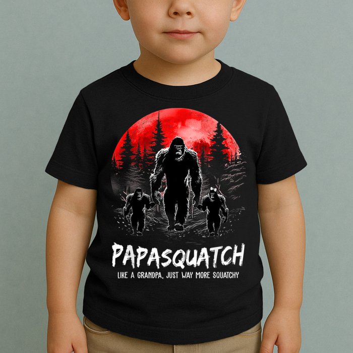 Papasquatch Like A Grandpa Just Way More Squatchy Funny Papa Toddler T-Shirt