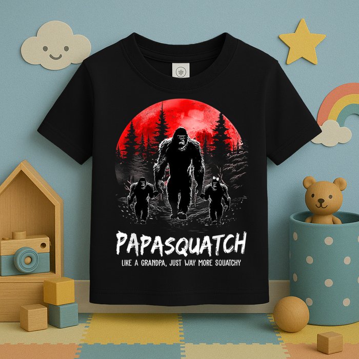 Papasquatch Like A Grandpa Just Way More Squatchy Funny Papa Toddler T-Shirt