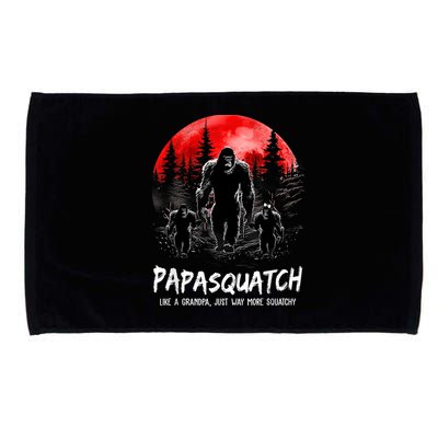 Papasquatch Like A Grandpa Just Way More Squatchy Funny Papa Microfiber Hand Towel
